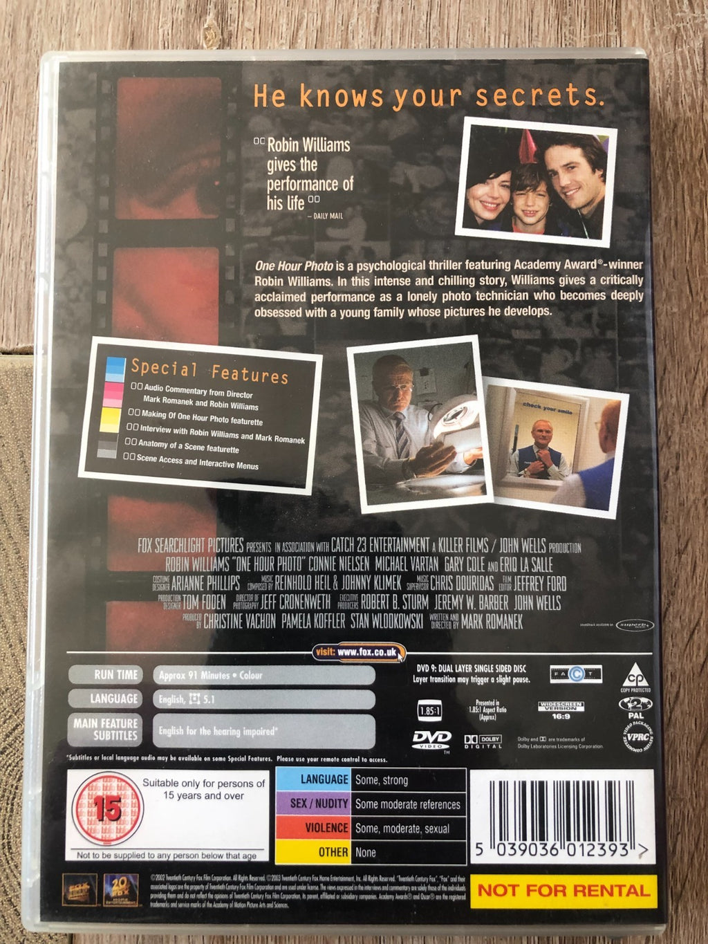 One Hour Photo [DVD] [Region 2] Robin Williams