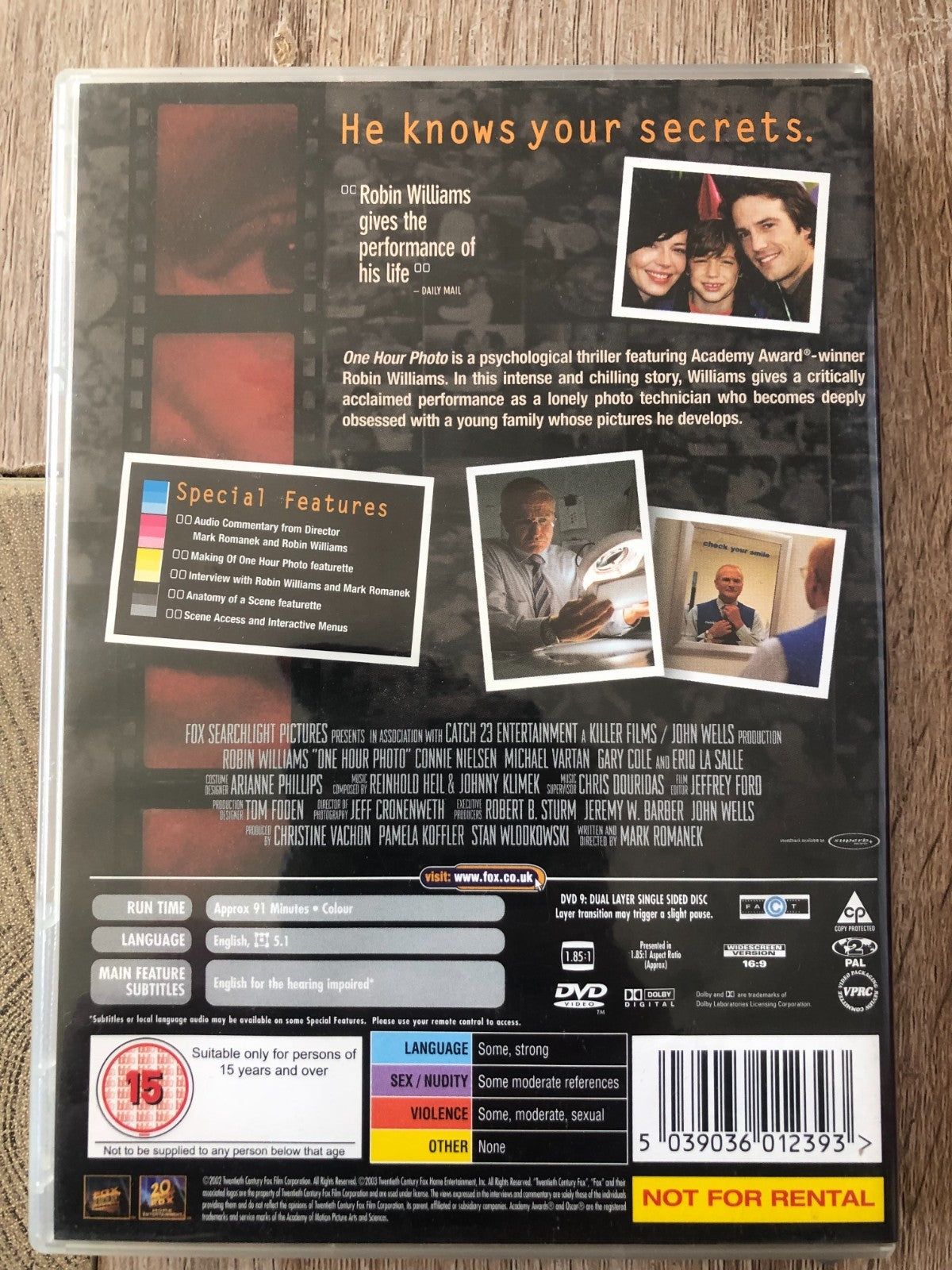 One Hour Photo [DVD] [Region 2] Robin Williams