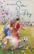 Birthday Card for Son  Football Players Design  15x23cm  Colour Insert