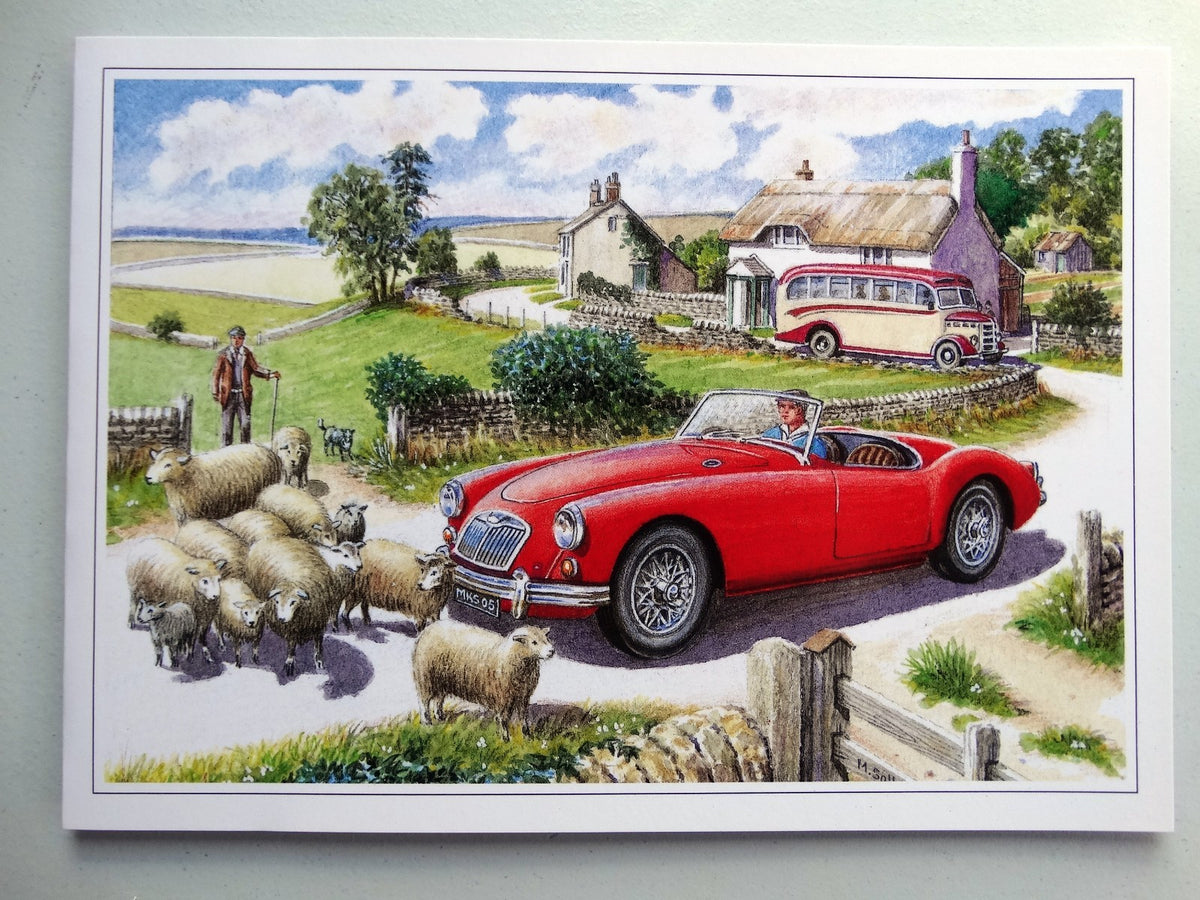 MGA (1955-62) Birthday Card Twin Cam 1588cc Car Design Open Blank Christmas