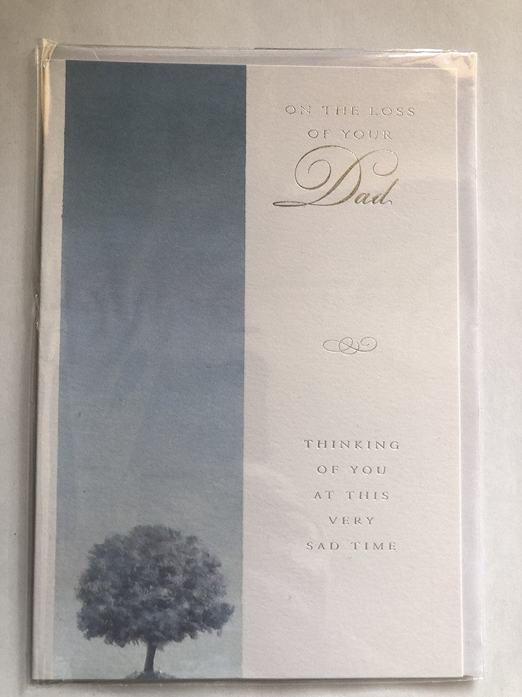 With Sympathy Condolence Card On The Loss Of Your Dad Blue Tree