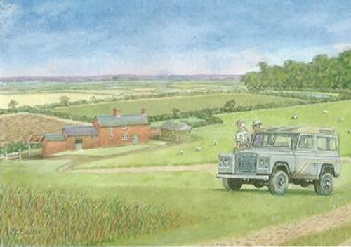 Land Rover Birthday Card Putting The World To Rights  Countryside Open Blank