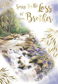 Brother  Sympathy Condolence Card Sad Loss Of Your Waterfall Design Bereavement