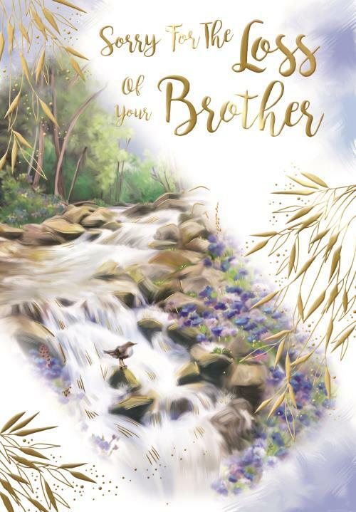 Brother  Sympathy Condolence Card Sad Loss Of Your Waterfall Design Bereavement