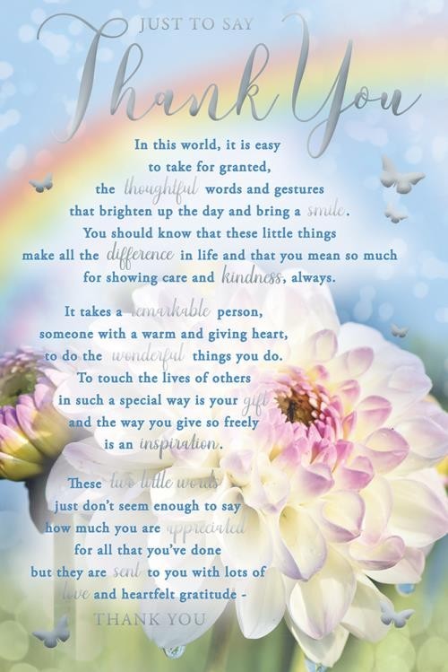 "Just To Say Thank You" Thoughtful Card - Express Your Deepest Gratitude