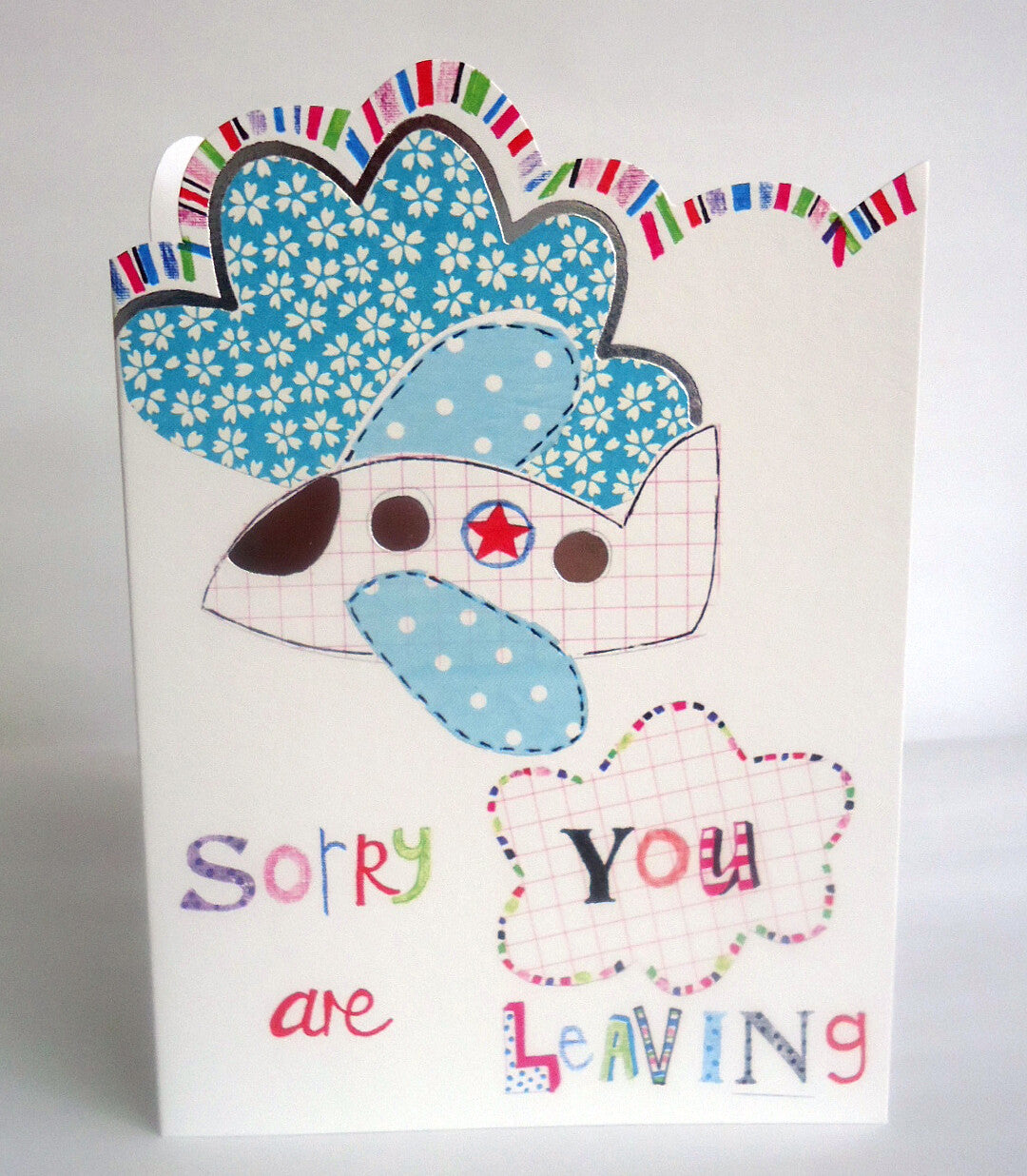 Sorry You Are  Leaving Card Plane & Clouds