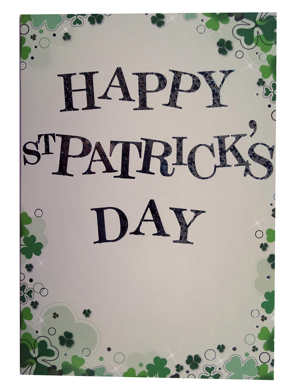 St. Patricks Day Card Happy Word Design Bright Modern Patricks Day Saint