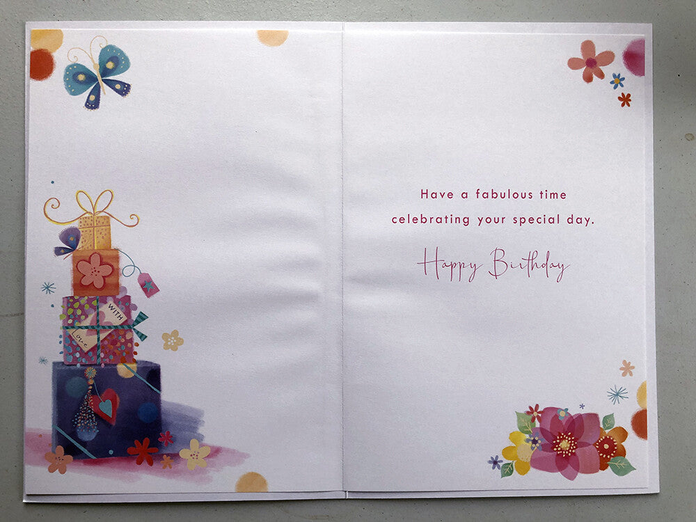 Sister Happy Birthday Card  Bright Presents Female Lovely Verse