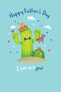 Fathers Day Card Open I Look Up To You Cactus Lovely Verse