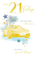 Happy 21st Birthday Card Male Foil Finish 9" x 6" Lovely Verse
