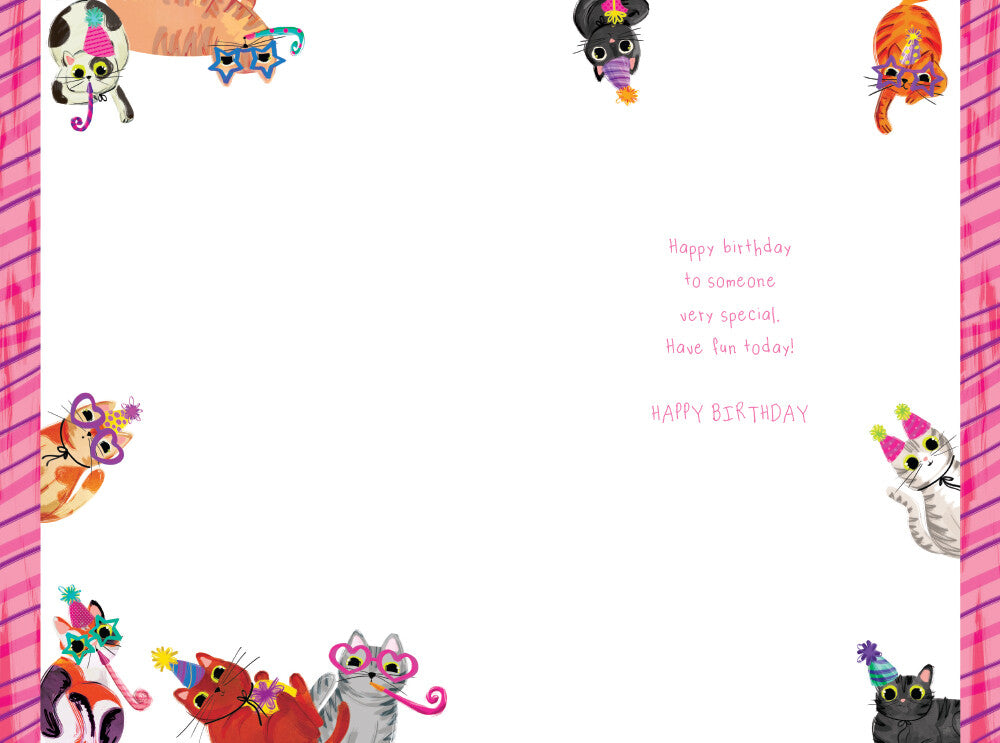 Granddaughter 10th Birthday Card Age 10 Cats 9" x 6" Lovely Verse