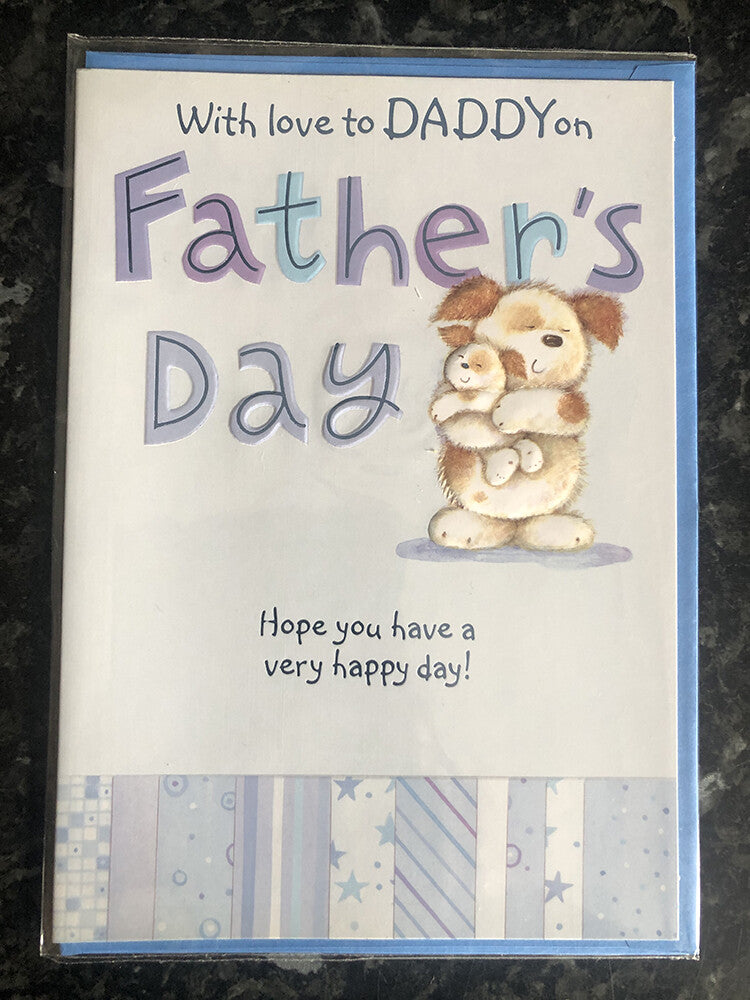Happy Fathers Day Card Daddy Cute Bears Hugging