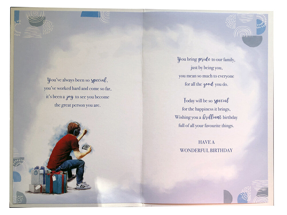 Grandson 16th Birthday Card Gamer - Large Age 16 Today Boy - Video Game & Verse