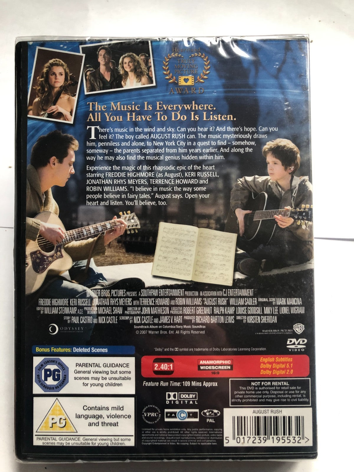 August Rush (2008) Freddie Highmore Sheridan DVD Region 2 New & Sealed