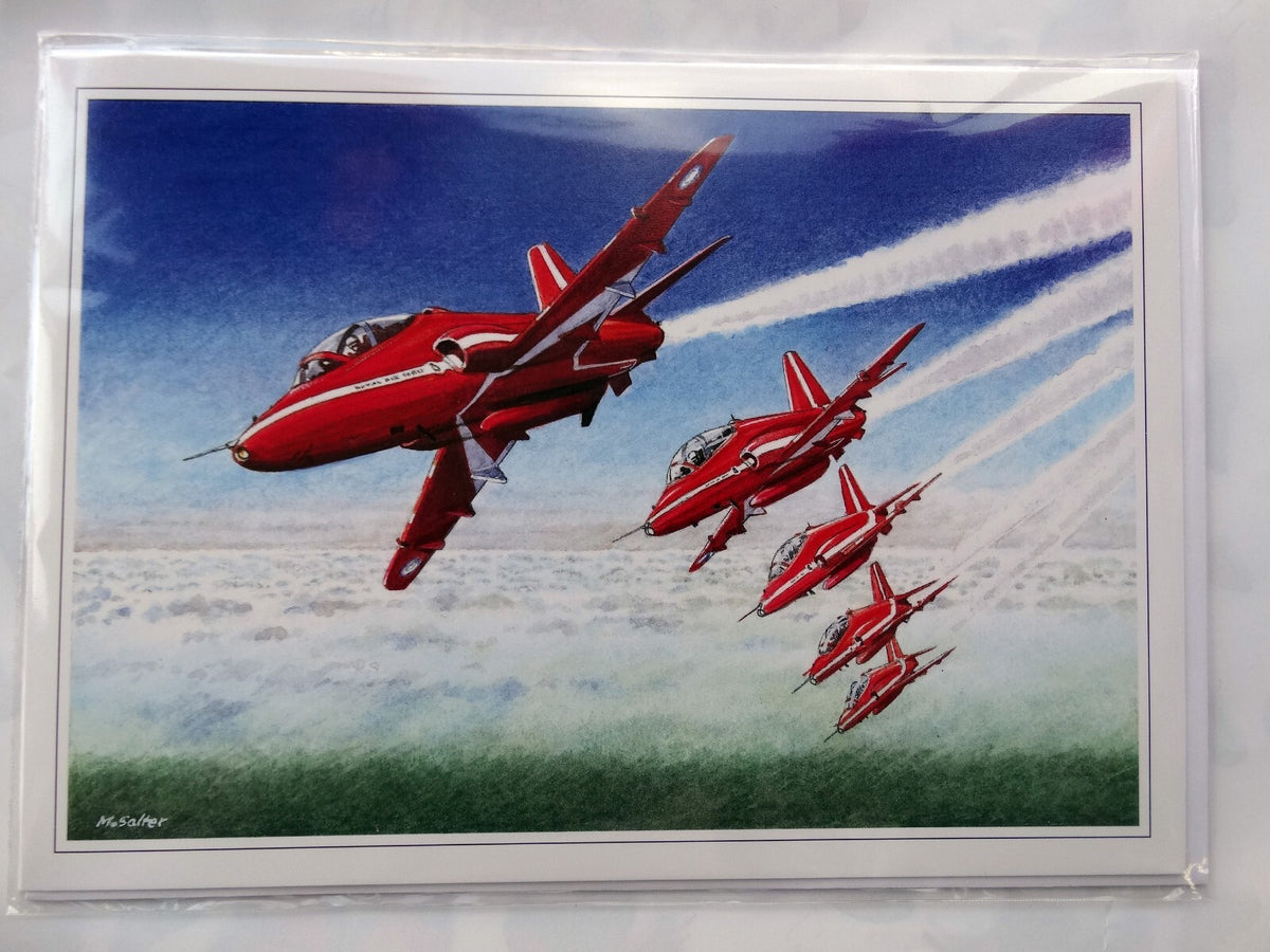Red Arrows Open Card Aerobatic Display Team Design Blank Christmas Birthday