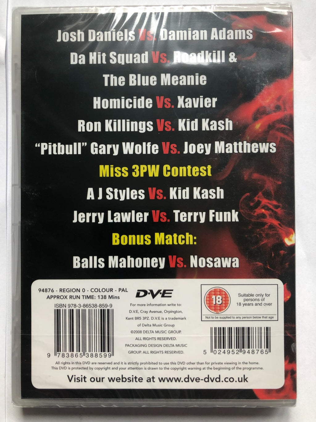 3PW Broadcast from Hell (2008) Josh Daniels DVD Region 0 New & Sealed