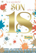 Son 18th Birthday Card 18 Number & Word Design Happy Lovely Verse