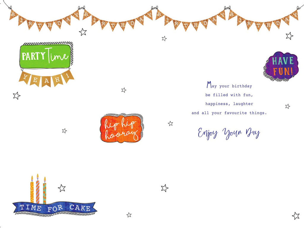18th Happy Birthday Card 18 Today Candles & Words Male Design Lovely Verse