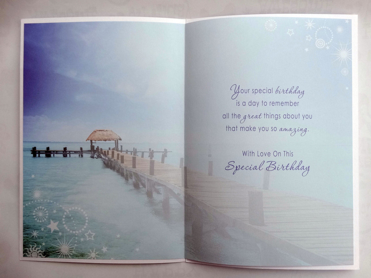 Husband 50th Birthday Card Birthday To My Wonderful  Beach Design Happy