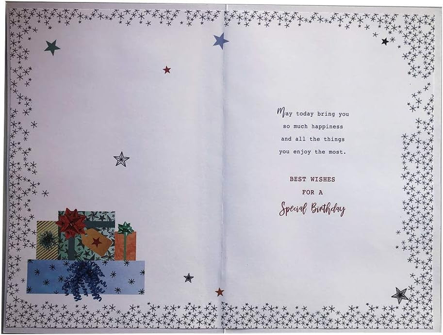 18th Birthday Card for Great-Grandson  Blue & Gold  Modern Verse  15x23cm