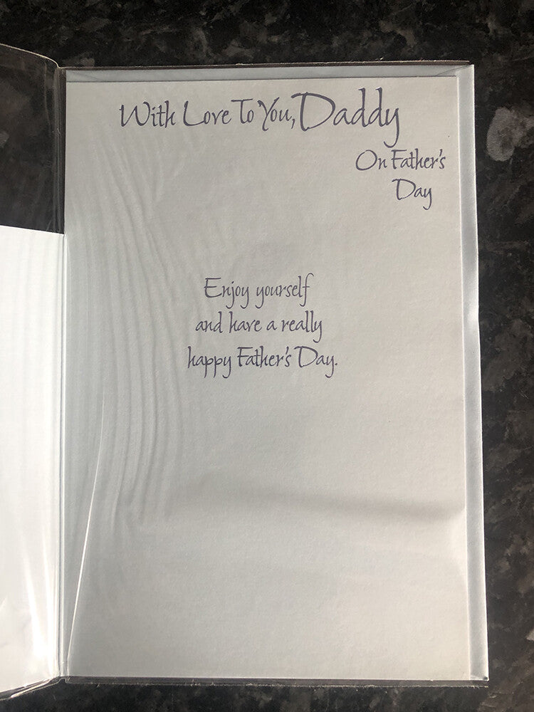 Happy Fathers Day Card Daddy Relaxing Teddy Tea Chair Stool