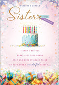 Sister Happy Birthday Card Cakes Gifts Lovely Verse 9" x 6"