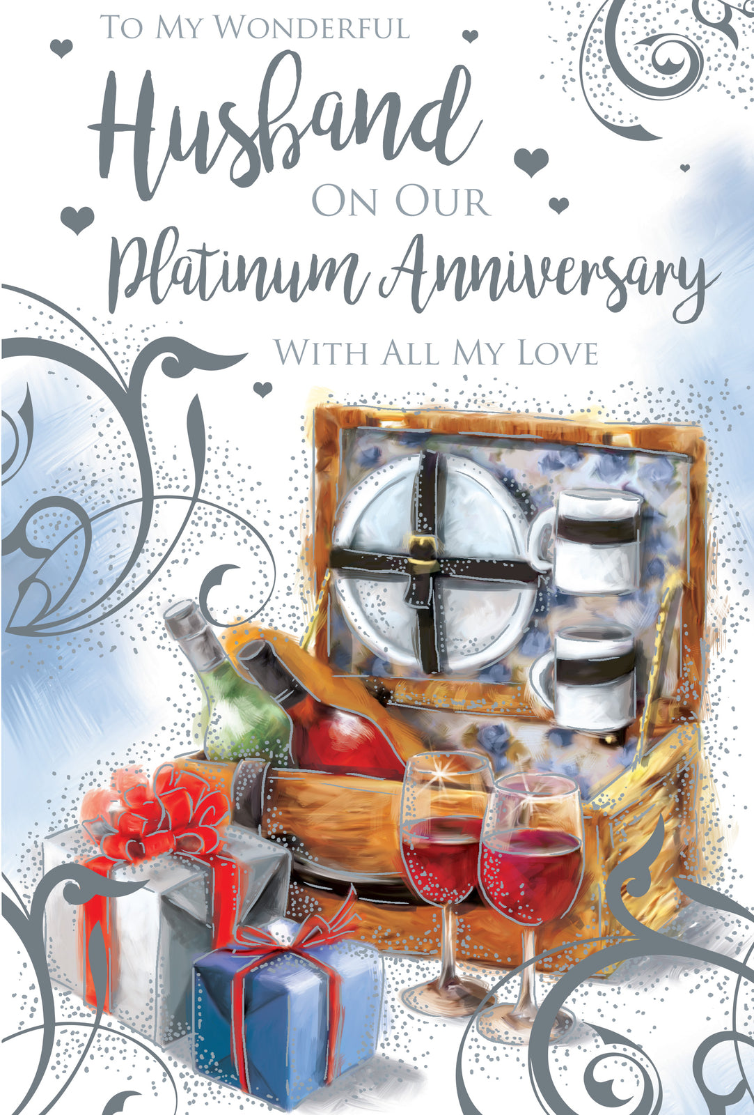 Husband Anniversary Card On Our Platinum 70th Hamper Happy Lovely Verse