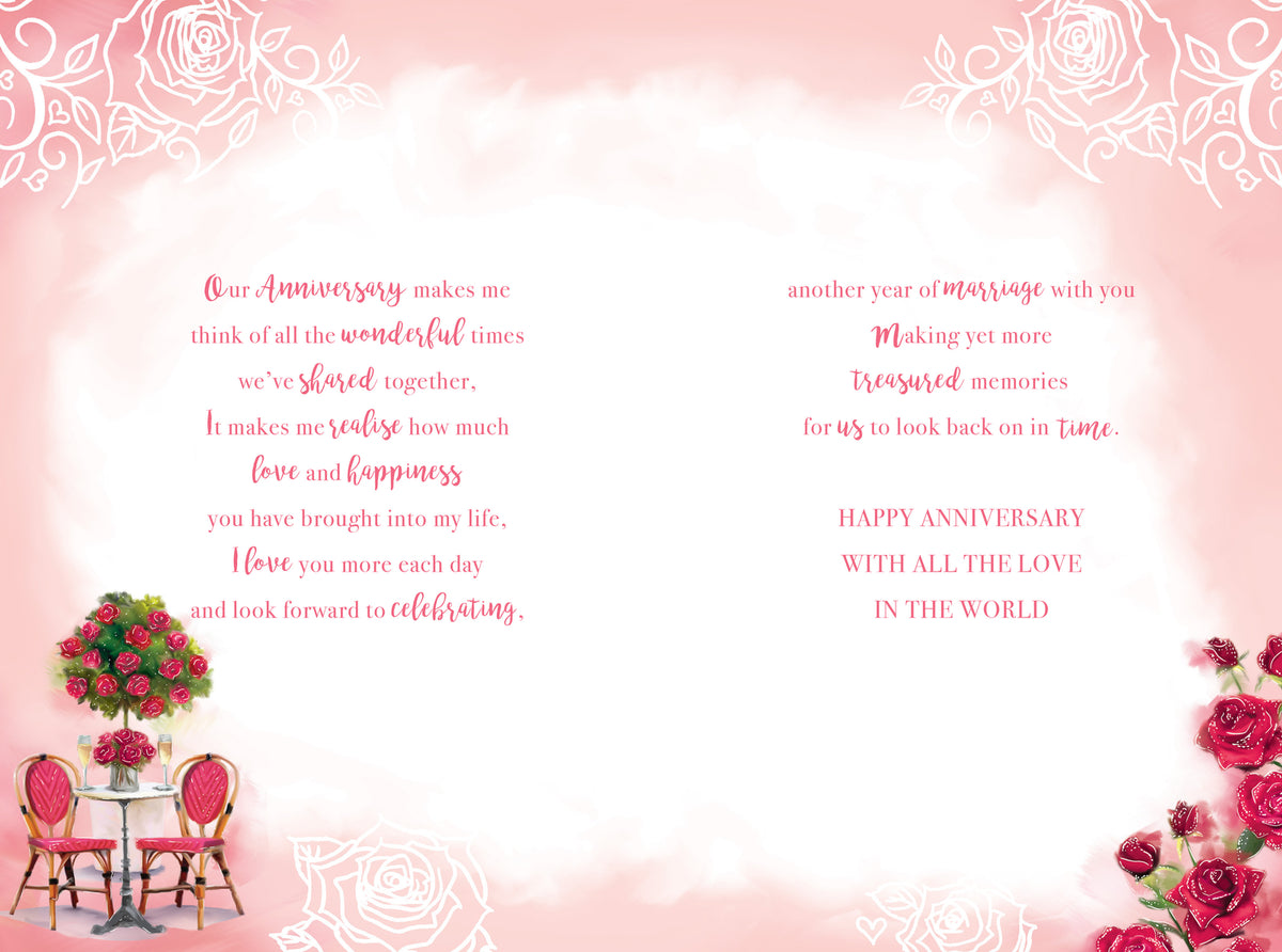 Wife Ruby Anniversary Card On Our 40th Roses Champagne Happy Lovely Verse