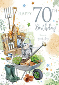 70th Birthday Card - Gardening Theme - Dad Grandad - Sentimental Verse