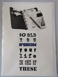Humorous Birthday Card So Old You Organised Your Life In One OF These Filofax