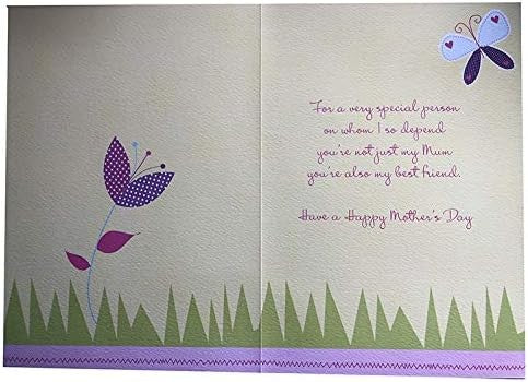 Special Mum Bold Flower & Butterflies Design Lovely Verse Mother's Day Card