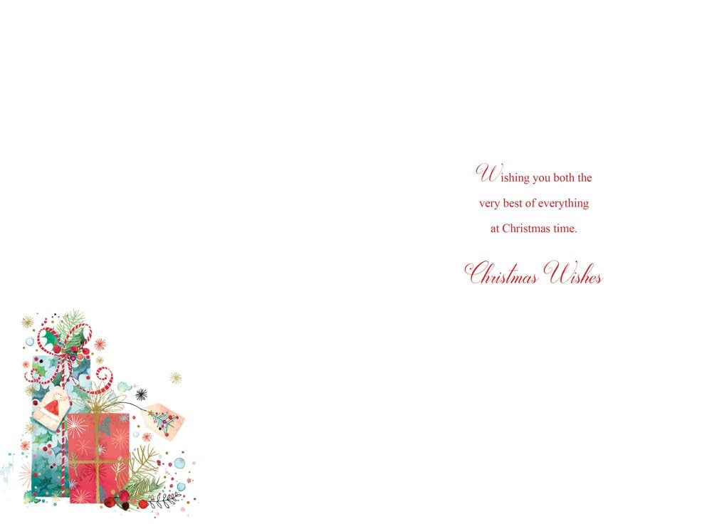 Christmas Card Special Son & Partner Large Presents Holly 15x23cm