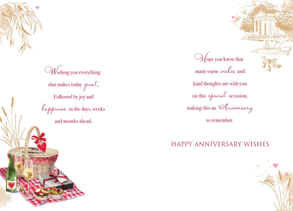 Son & Daughter in law Anniversary Card Picnic Foil Finish Lovely Verse