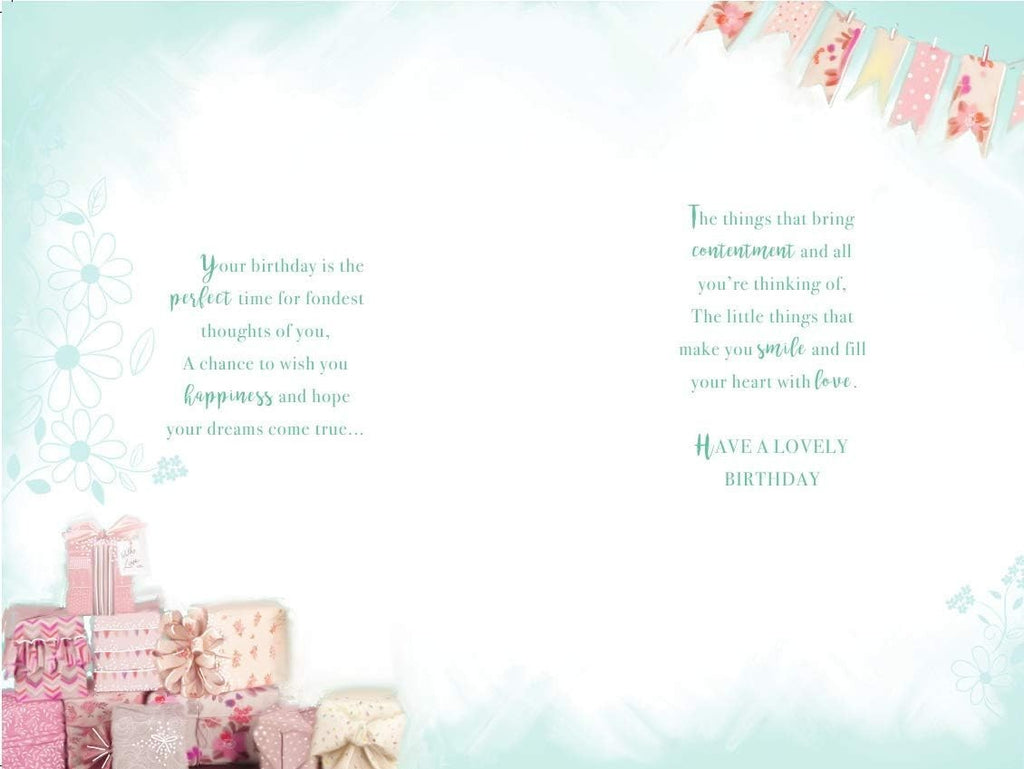 Birthday Card for Cousin 15cm x 23cm Floral & Bunting Design Verse Inside