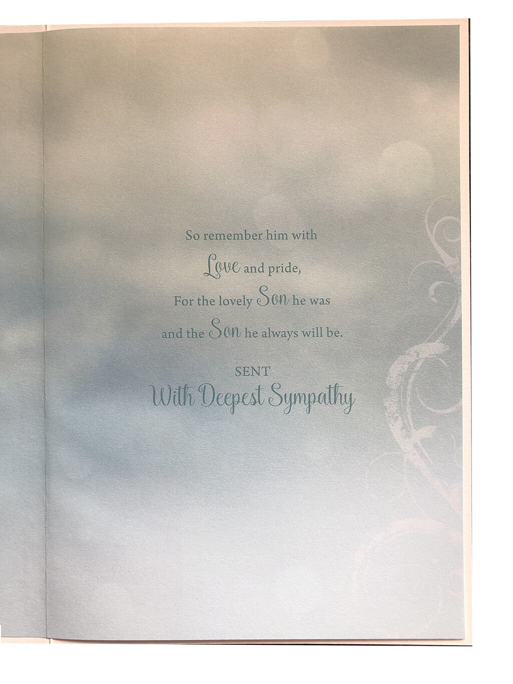 Son Sympathy Condolence Card On The Sad Loss Of Your Beach Waves & Cliff Design