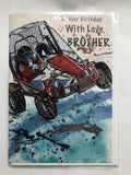 Brother Happy Birthday Card Off Road Dirt Race Car
