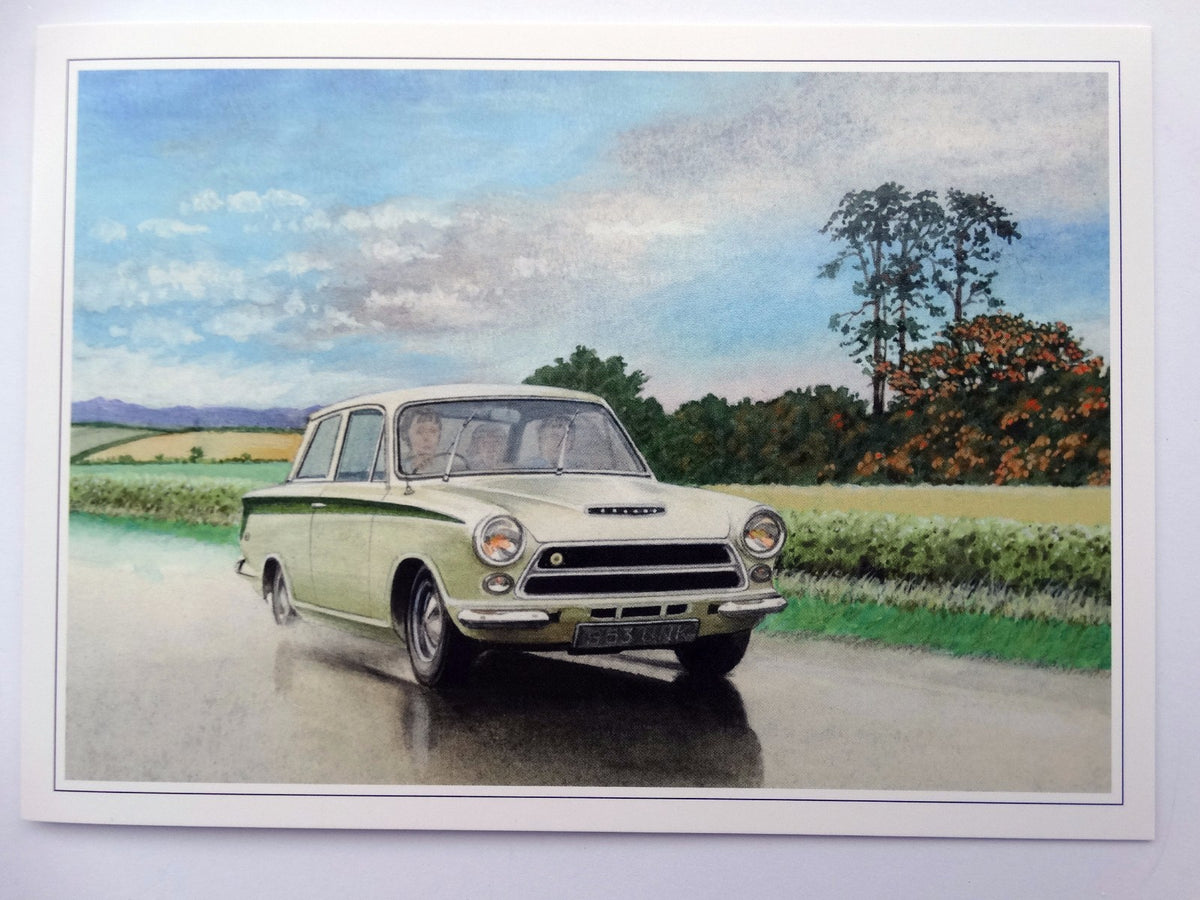 Ford Lotus Cortina Mk1 Card Classic One Christmas Open Blank Birthday