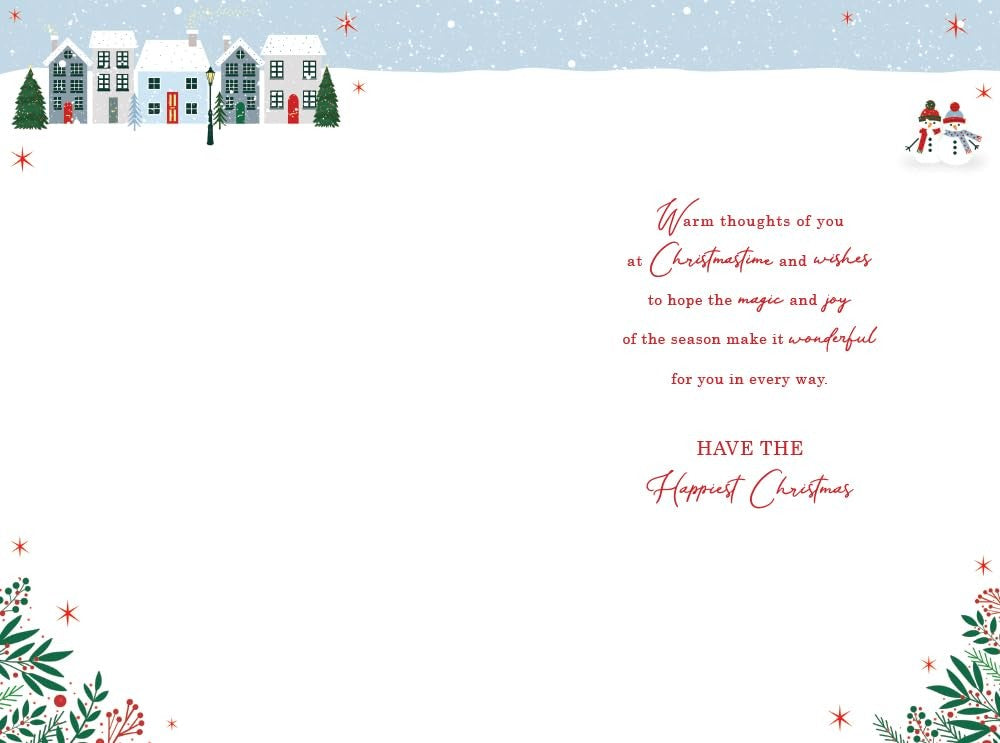Daughter & Son in Law Christmas Card Modern Houses 9" x 6" Lovely Verse
