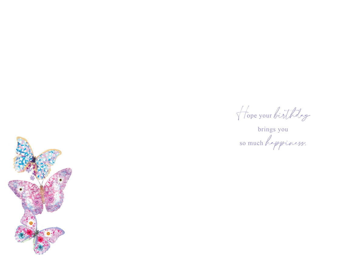 Happy 40th Birthday Card Female Foil Finish 8" x 6" Lovely Verse