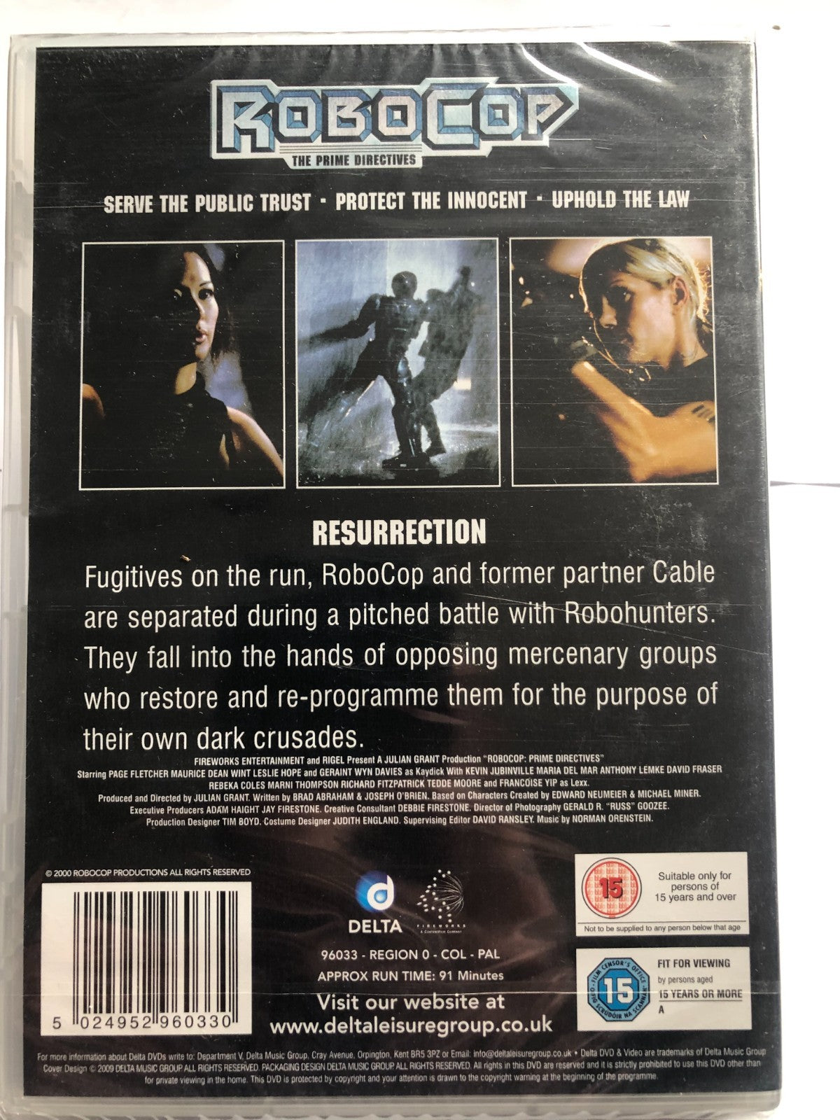 Robocop The Prime Directives Resurrection (2009) Page Fletcher G DVD Region 0