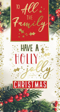 All The Family Christmas Card Have A Holly Jolly Christmas Bright Design