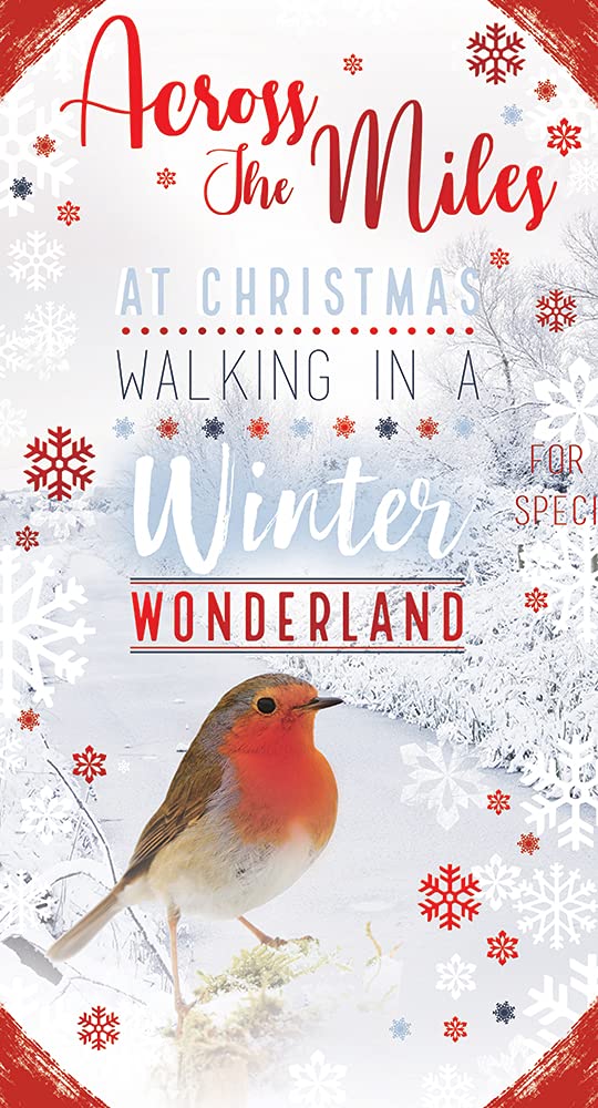 Across The Miles Christmas Card  Walking In A Winter Wonderland Bright Design