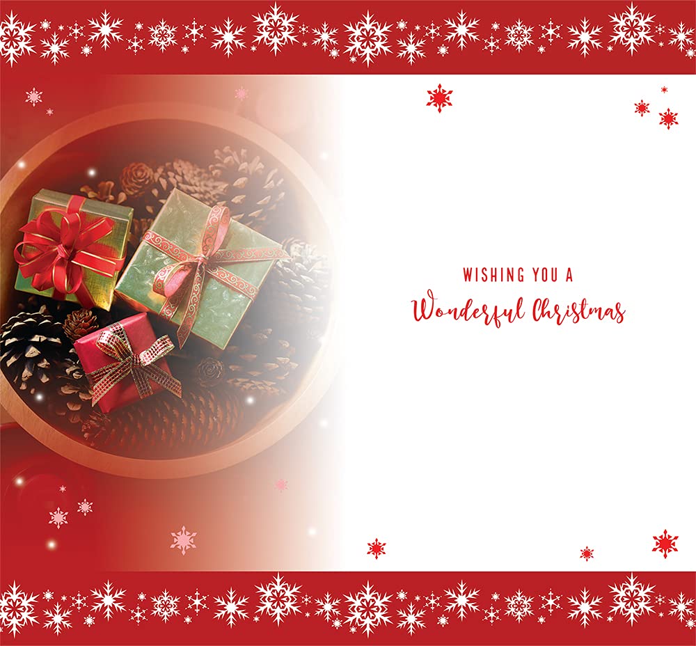 Husband Christmas Card At Christmas Gifts & Pine Cones Bright Design