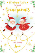Grandparents Christmas Card Cute Santa & Mrs Santa 7.5" x 5" Lovely Verse