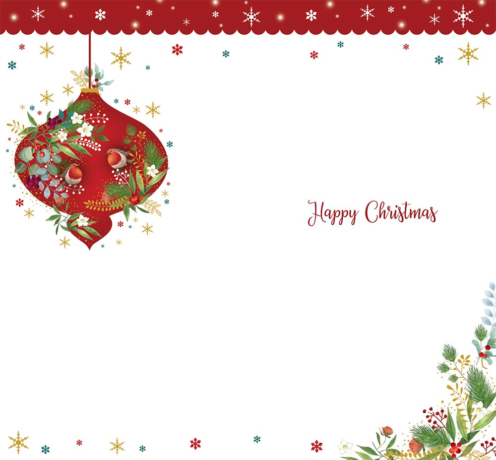 Daughter & Son In Law Christmas Card Wishing You Wonderful Gifts 9" x 5"