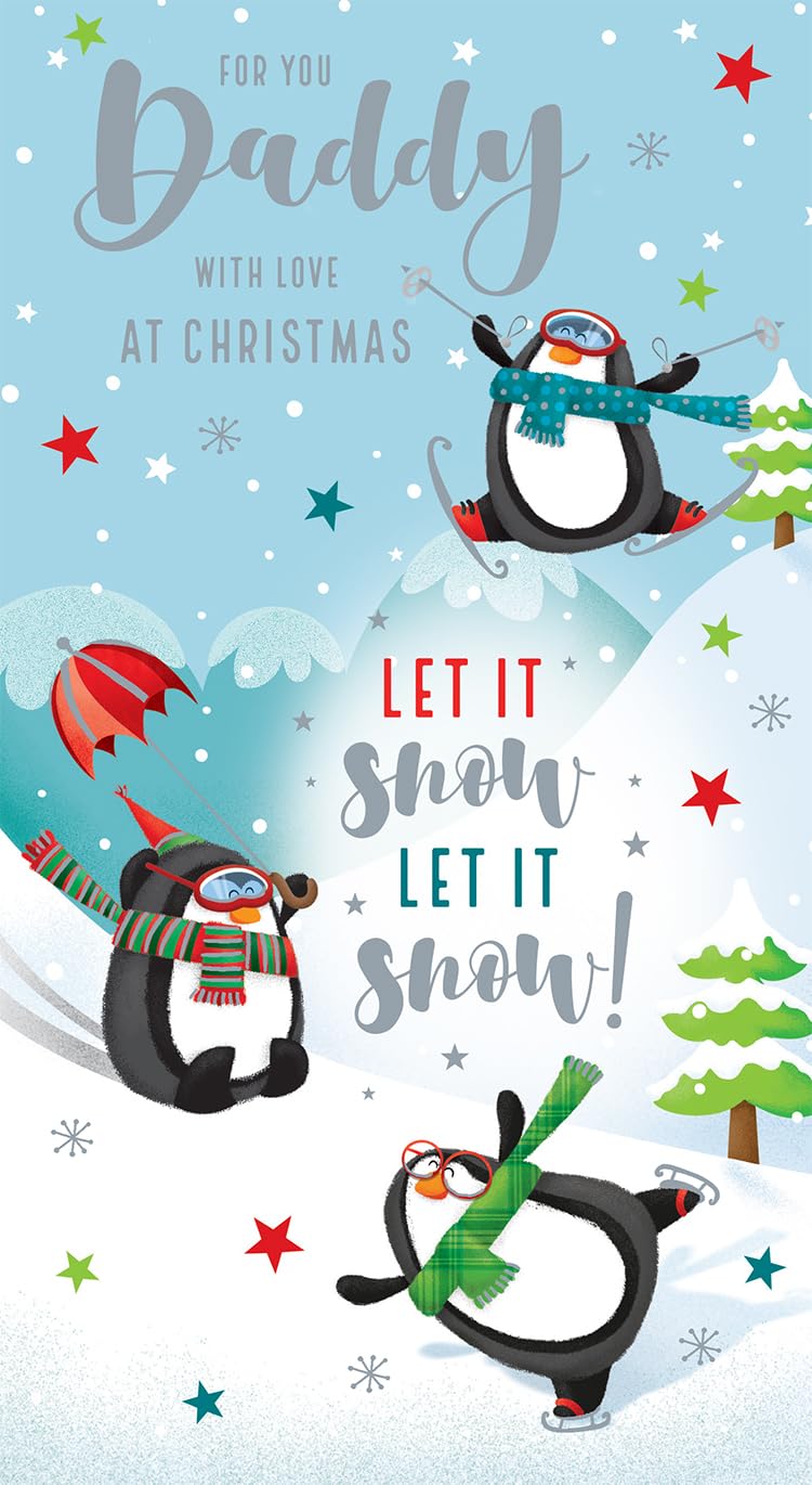Daddy Christmas Card Let It Snow Let It Snow 9" x 5"