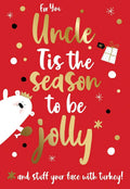 Uncle Christmas Card Tis The Season To Be Jolly Design Lovely Verse