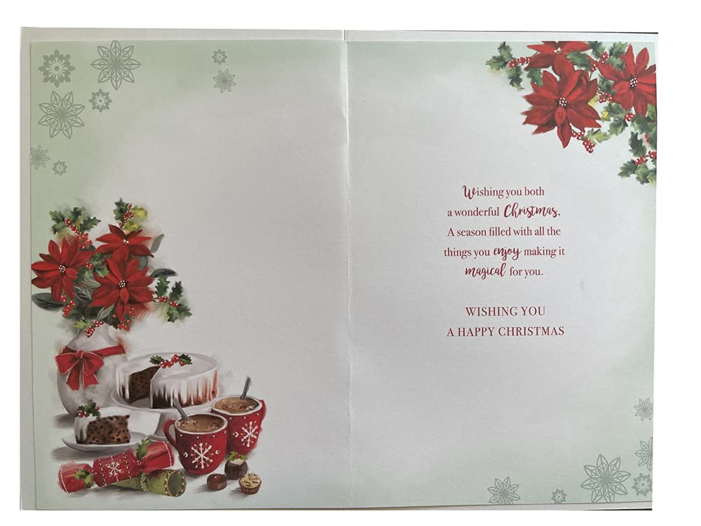 Daughter & Son In Law Christmas Card Cake & Hot Chocolate Design Lovely Verse