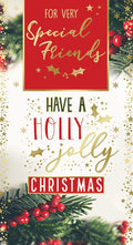 Friends Christmas Card Have A Jolly Christmas Bright Design