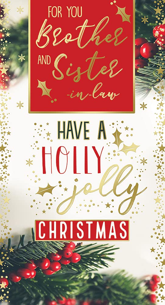 Brother & Sister In Law Christmas Card Have A Jolly Xmas Bright Design